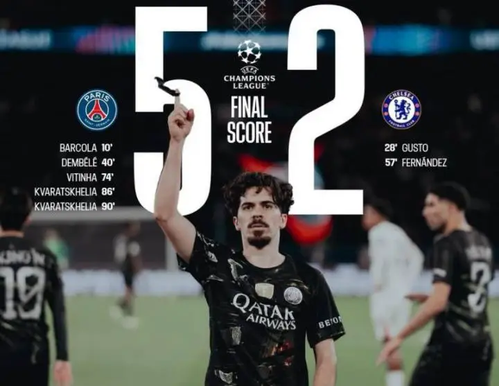 Bantai Chelsea 5-2, PSG Tuntaskan Dendam di Liga Champions! Kvaratskhelia Cetak Brace Dramatis