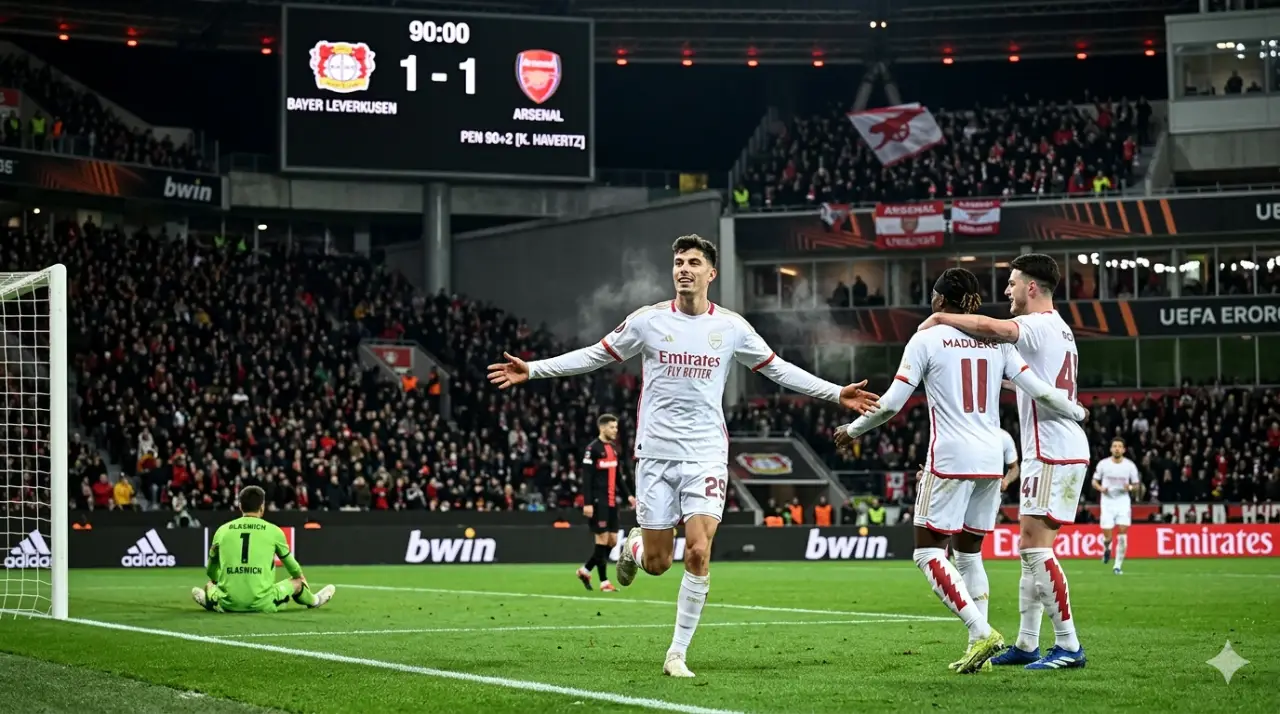 Drama Penalti Kai Havertz Selamatkan Arsenal dari Kekalahan di Markas Leverkusen