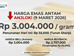 Harga Emas Antam Anjlok Tajam Rp 55 Ribu Hari Ini, Waktunya Borong atau Tunggu?