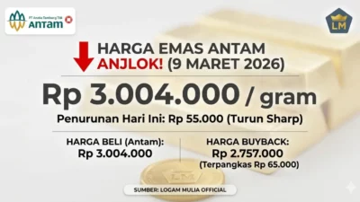 Harga Emas Antam Anjlok Tajam Rp 55 Ribu Hari Ini, Waktunya Borong atau Tunggu?