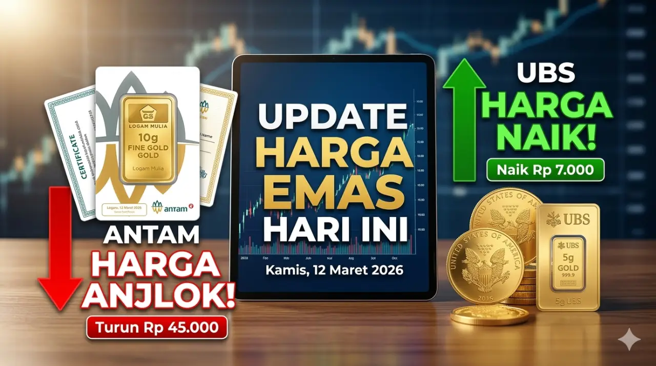 Harga Emas Antam Merosot Tajam, Logam Mulia UBS Justru Merangkak Naik