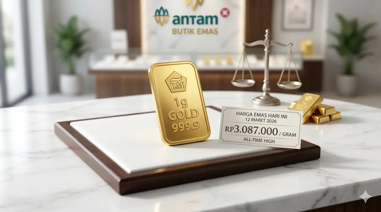 Harga Emas Antam Naik 12 Maret 2026 Tembus Rp3 Juta, Rekor Tertinggi Sepanjang Masa!