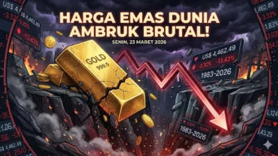 Harga Emas Dunia Ambruk Brutal! Catat Rekor Terburuk dalam 43 Tahun Terakhir