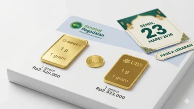 Harga Emas Pegadaian Hari Ini 23 Maret 2026: UBS dan Galeri24 Stabil Pasca Lebaran!