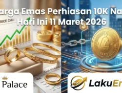 Harga emas perhiasan 10K naik ke Rp965.000 per gram hari ini (11/3). Cek rincian harga emas 9K-23K dan tren investasi emas digital di sini
