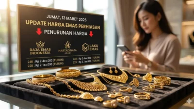 Harga Emas Perhiasan Anjlok Berjemaah Hari Ini! Cek Rincian Penurunan di Hartadinata hingga Raja Emas
