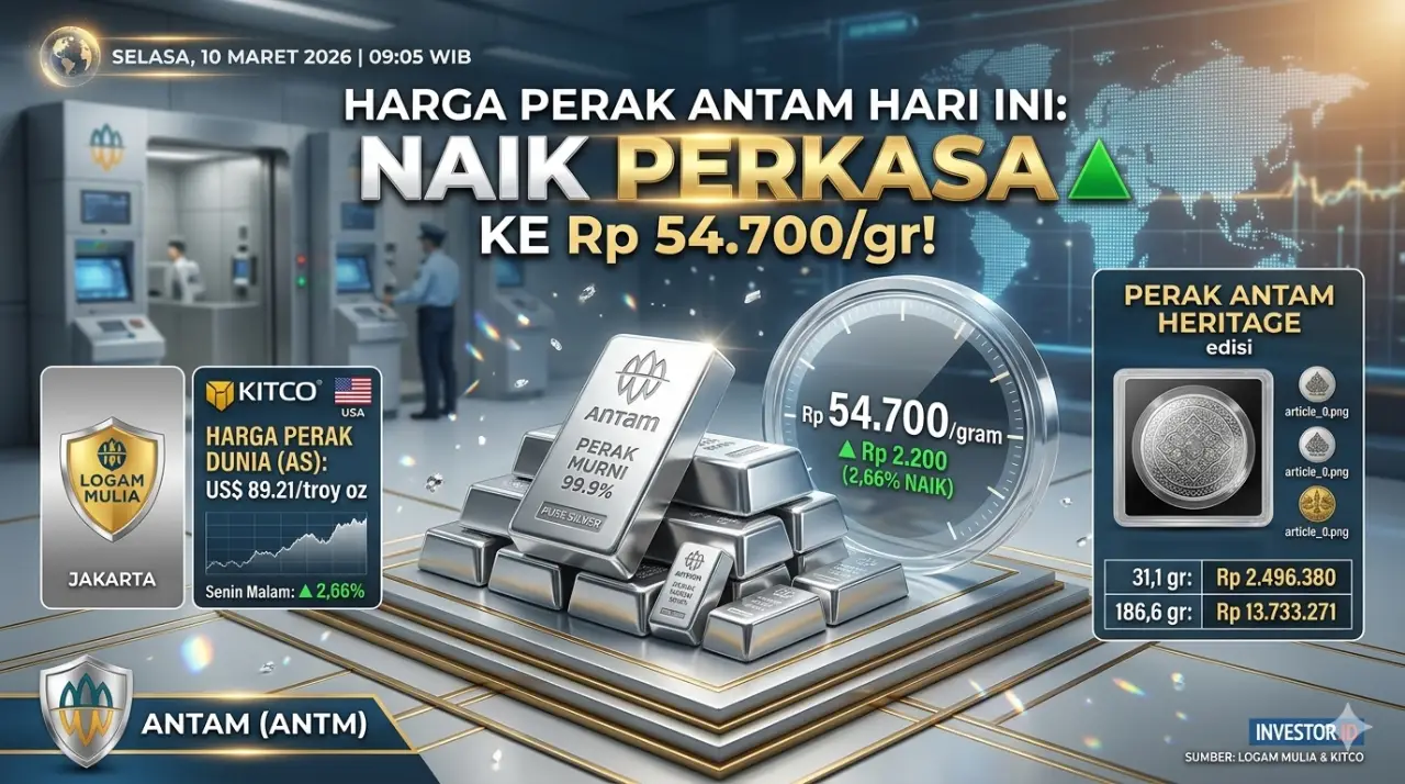 Harga Perak Antam Hari Ini 10 Maret 2026: Melesat Tajam ke Rp54.700 per Gram!