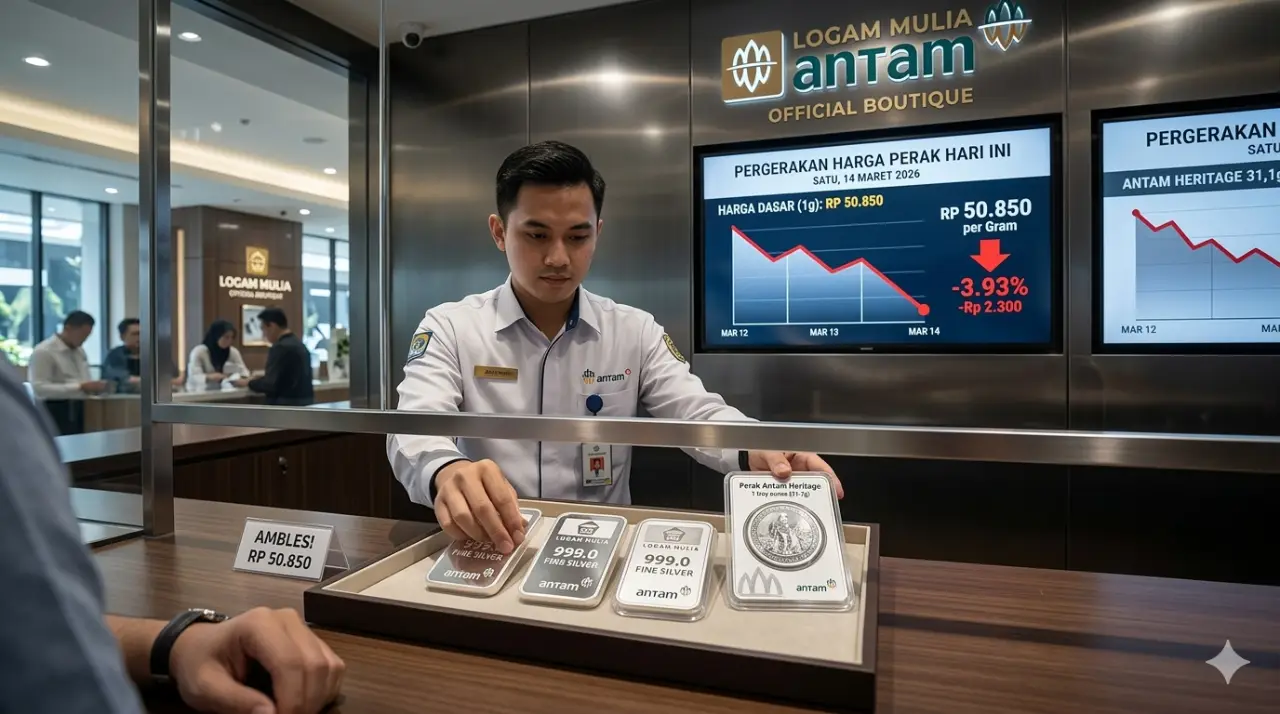 Harga Perak Antam Hari Ini Ambles ke Level Rp 50.850 per Gram, Jatuh Tiga Hari Beruntun!