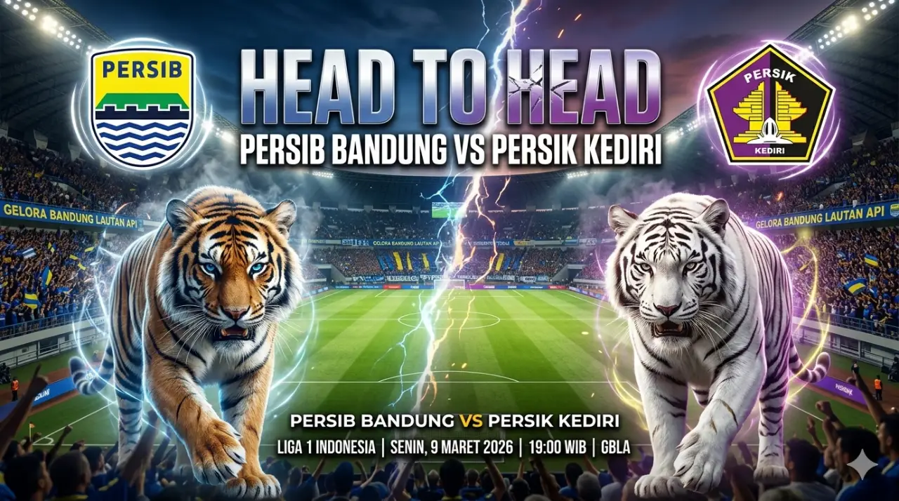 Head to Head Persib vs Persik: Dominasi Maung Bandung Diuji Macan Putih di GBLA