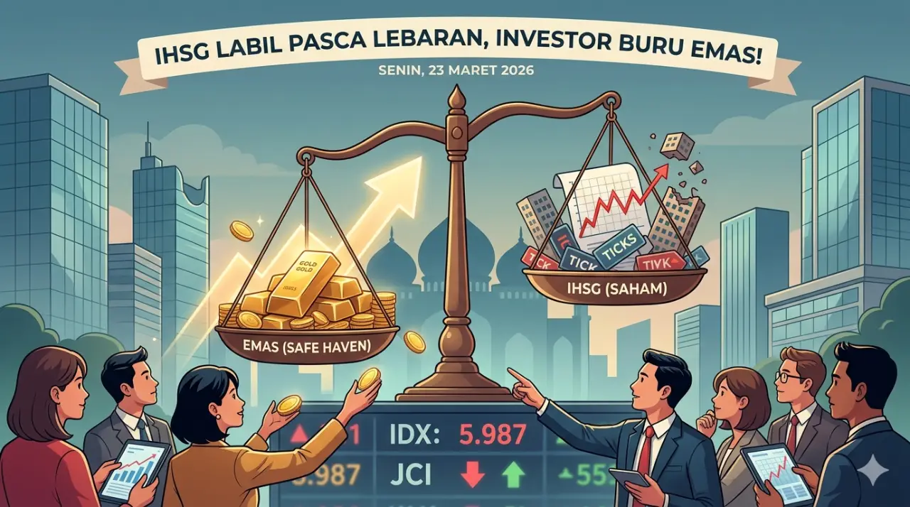 IHSG Labil Pasca Lebaran, Pengamat: Investor Mulai Buru Emas Sebagai Safe Haven