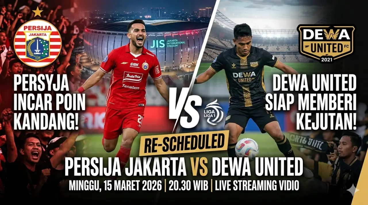 Jadwal Terbaru Persija Jakarta vs Dewa United: Resmi Ditunda, Simak Link Streaming di Sini!