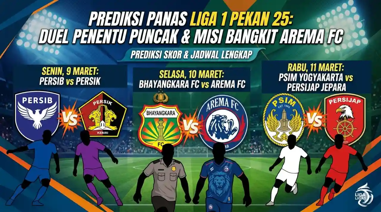 Prediksi Panas Liga 1 Pekan 25: Duel Penentu Puncak Klasemen dan Misi Bangkit Arema FC