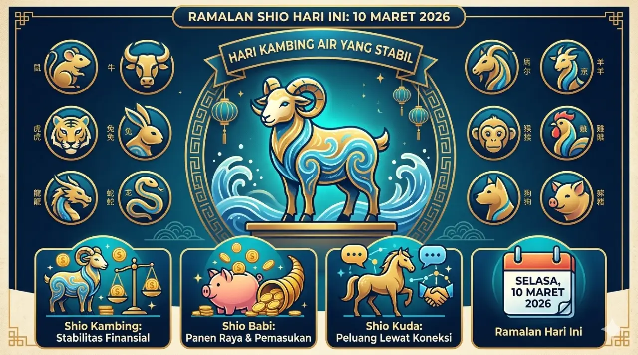 Ramalan Shio 10 Maret 2026: Hari Kambing Air Bawa Keberuntungan Finansial dan Stabilitas