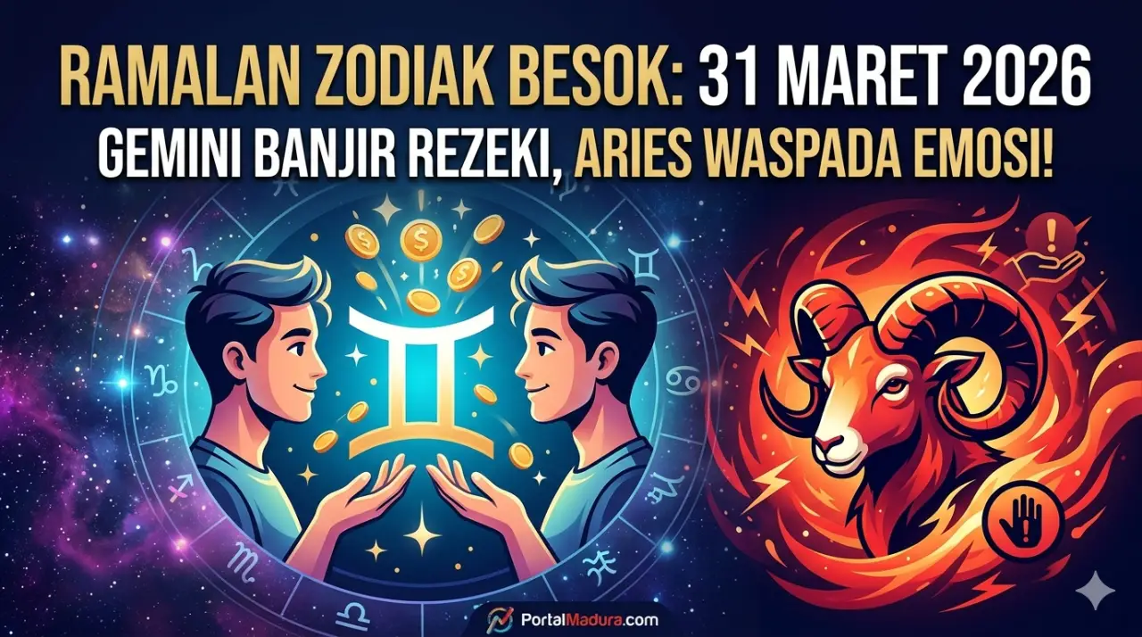 Ramalan Zodiak Besok 31 Maret 2026: Gemini Banjir Rezeki, Aries Waspada Emosi!
