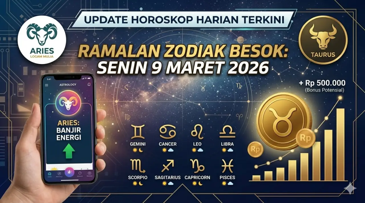 Ramalan Zodiak Besok Senin 9 Maret 2026: Aries Banjir Energi, Taurus Siap-Siap Terima Bonus! Tag