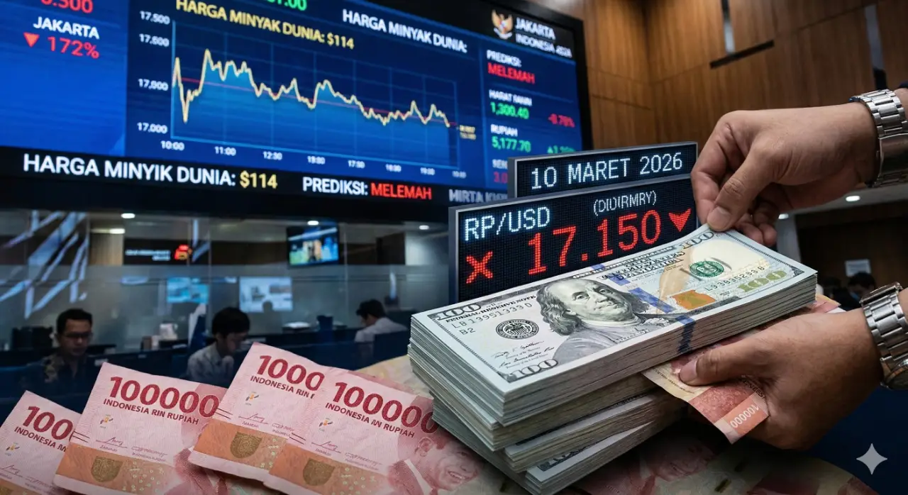 Rupiah Tembus Rp17.150 Per Dolar AS: Tekanan Harga Minyak Dunia Jadi Pemicu Utama