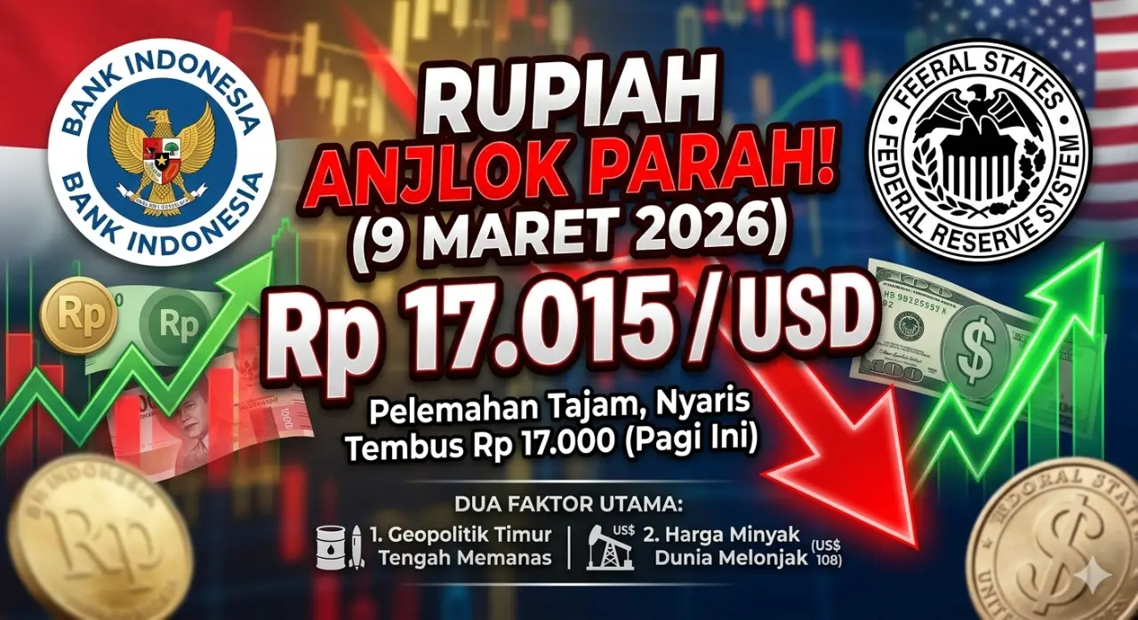 Rupiah Anjlok Parah Nyaris Tembus Rp 17.000 per Dolar AS Pagi Ini, Ini Penyebabnya!