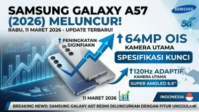Samsung Galaxy A57 Resmi Meluncur: Bawa Kamera 64MP OIS dan Layar 120Hz, Ini Spesifikasi Lengkapnya!