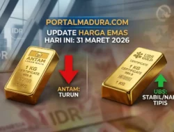 Update Harga Emas Antam dan UBS Hari Ini 31 Maret 2026: Antam Turun, UBS Naik Tipis