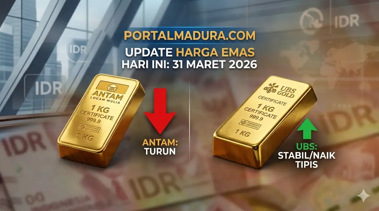 Update Harga Emas Antam dan UBS Hari Ini 31 Maret 2026: Antam Turun, UBS Naik Tipis
