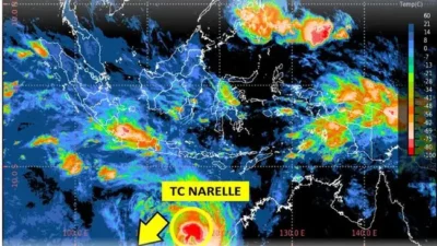 Waspada! Siklon Tropis Narelle Menguat ke Kategori 4, BMKG Terbitkan Peringatan Dini untuk Pulau Jawa
