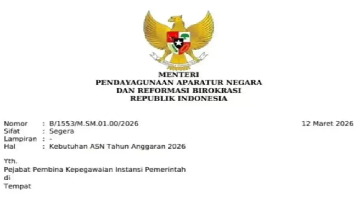 CPNS 2026 Segera Dibuka! Surat MenPAN-RB Terbit, Kuota 160 Ribu Formasi Jadi Prioritas