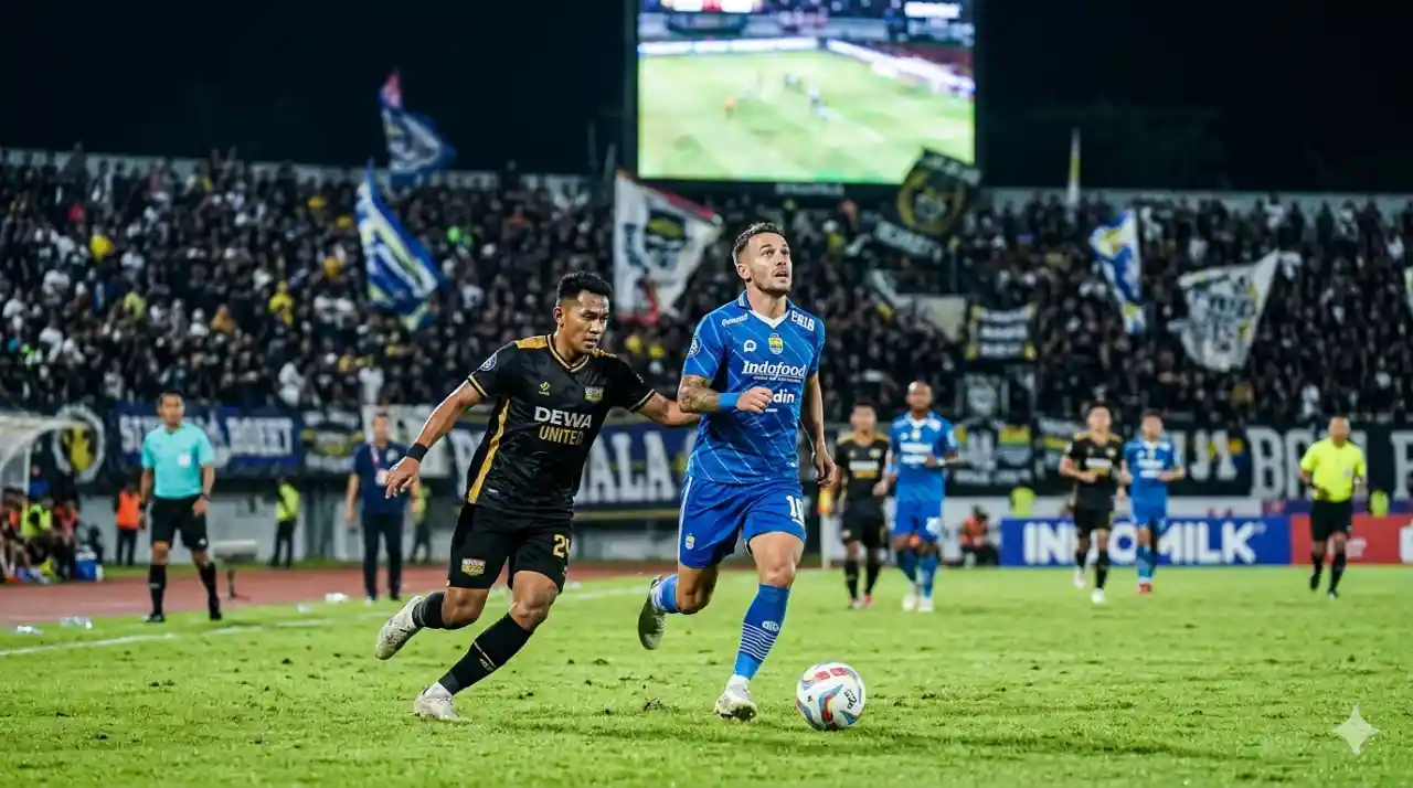 Drama 4 Gol di Indomilk Arena: Persib Nyaris Tumbang, Dewa United Dipaksa Berbagi Poin!