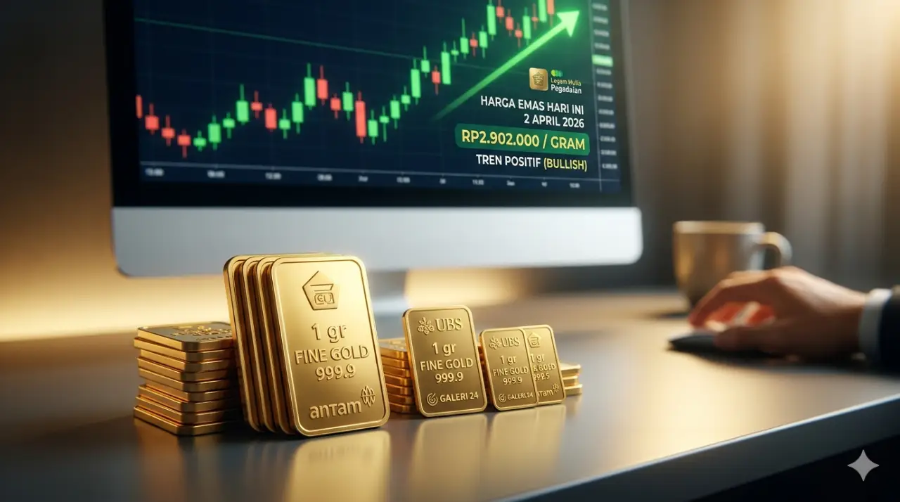 Harga Emas Hari Ini 2 April 2026: Melonjak ke Rp2,9 Juta, Waktunya Jual atau Beli?