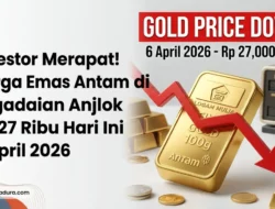 Investor Merapat! Harga Emas Antam di Pegadaian Anjlok Rp 27 Ribu Hari Ini 6 April 2026