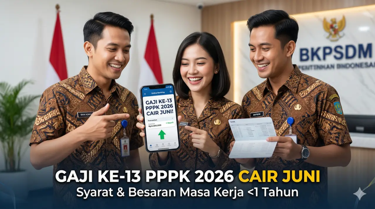 Kabar Gembira! Gaji ke-13 PPPK 2026 Cair Juni, Masa Kerja di Bawah 1 Tahun Tetap Dapat
