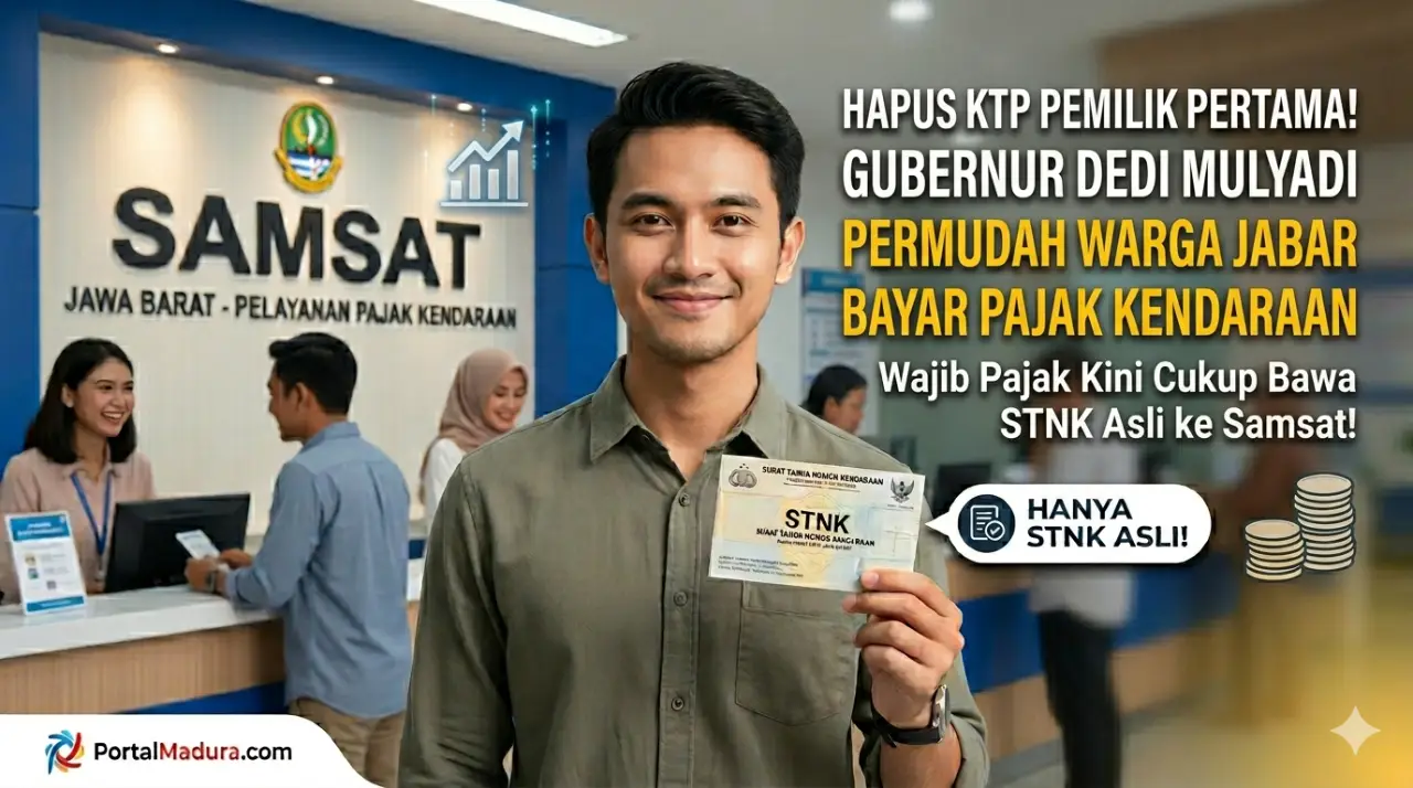 Bayar pajak kendaraan di Jabar kini lebih mudah! Gubernur Dedi Mulyadi hapus syarat KTP pemilik pertama. Cukup bawa STNK asli ke Samsat