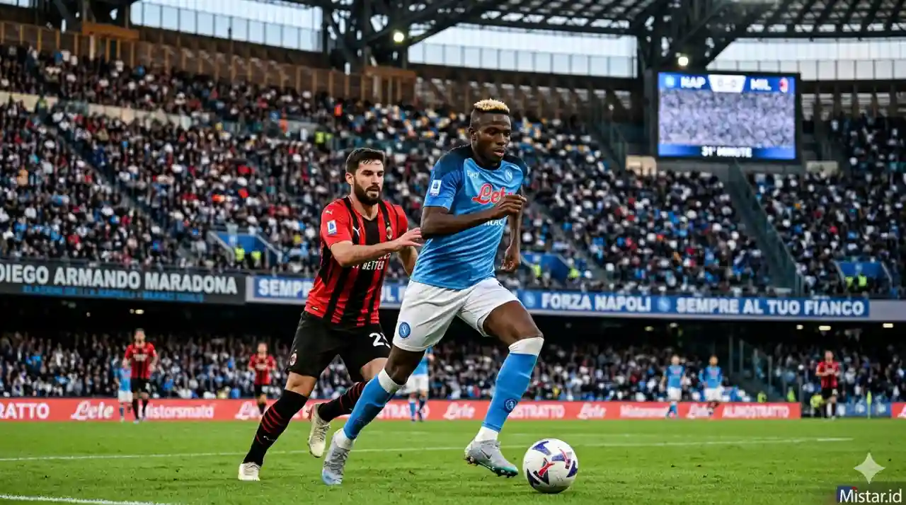 Napoli vs AC Milan: Duel Hidup Mati Penentu Scudetto di Stadion Maradona, Siapa Unggul?