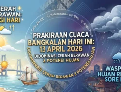 Prakiraan Cuaca Bangkalan Hari Ini Senin 13 April 2026: Didominasi Cerah Berawan, Waspada Hujan Ringan di Sore Hari!