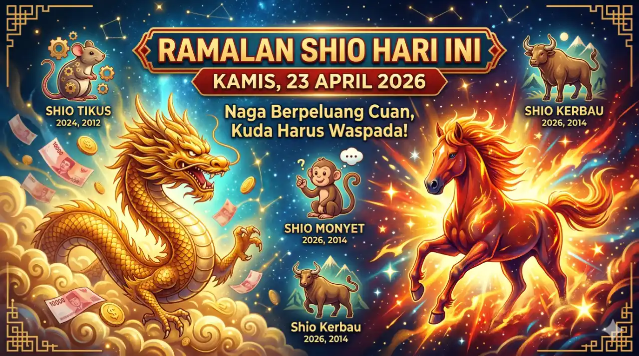 Ramalan Shio 23 April 2026: Naga Berpeluang Cuan, Kuda Harus Ekstra Waspada!