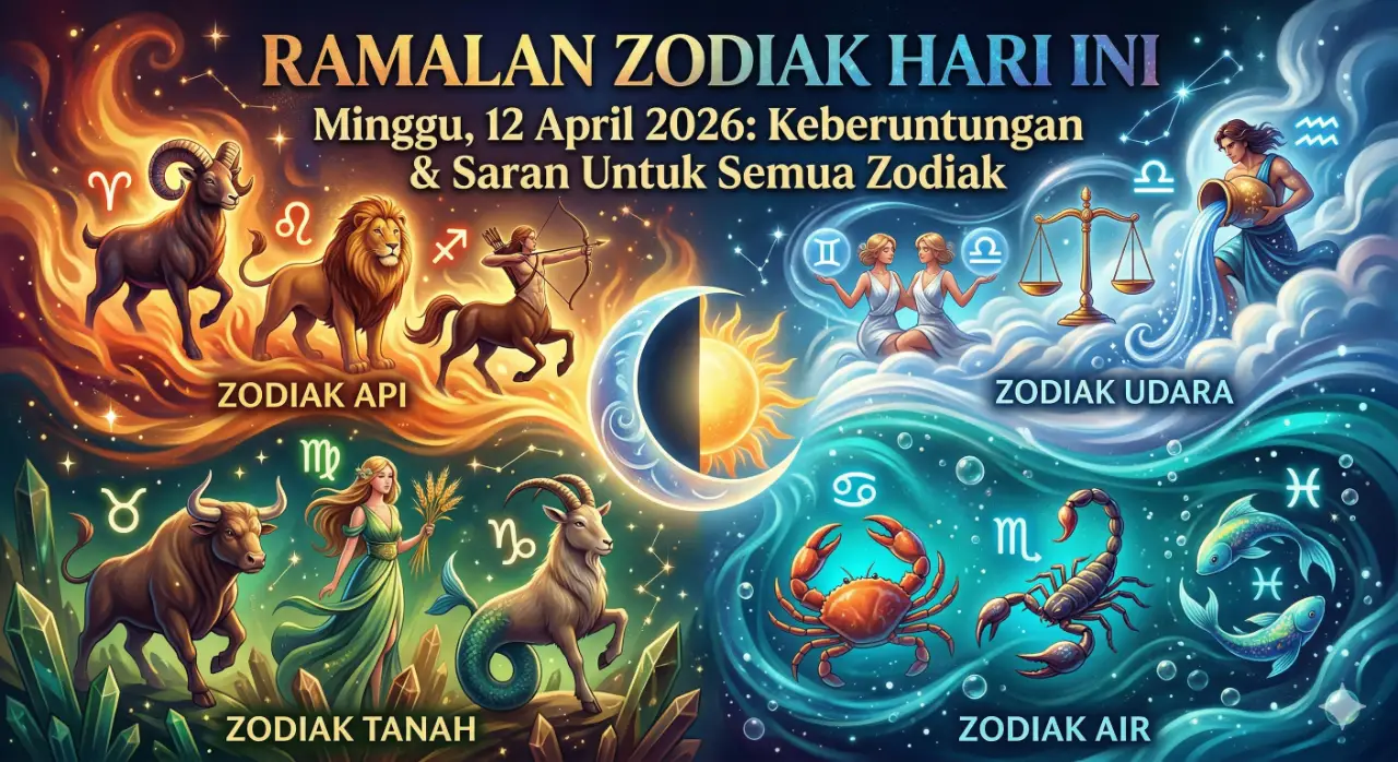 Ramalan Zodiak Hari Ini 12 April 2026: Keuangan Aries & Leo Melejit, Sagitarius Harus Sabar!