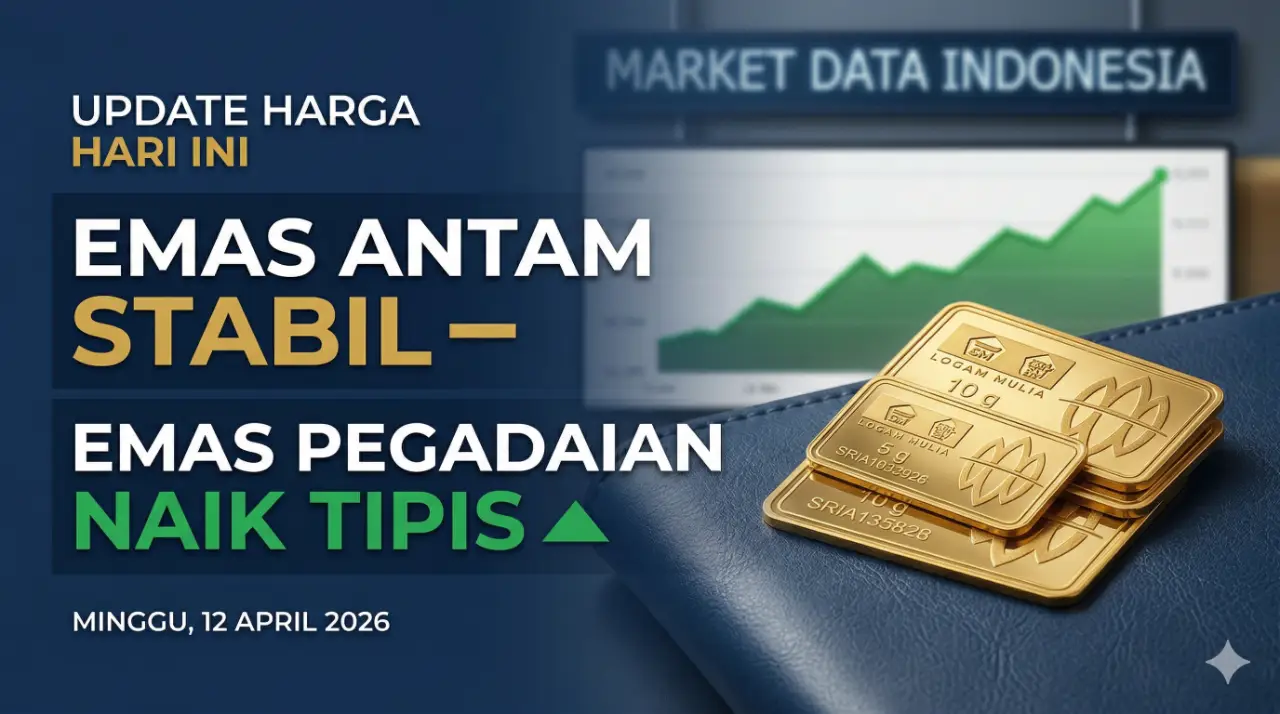 Update Harga Emas Hari Ini 12 April 2026: Antam Stabil, Pegadaian Naik Tipis!