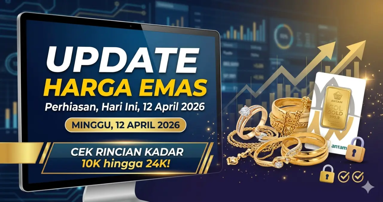Update Harga Emas Perhiasan Hari Ini 12 April 2026: Cek Rincian Kadar 10K hingga 24K!