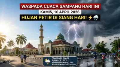 Waspada! Prakiraan Cuaca Sampang Hari Ini 16 April 2026: BMKG Ingatkan Potensi Hujan Petir di Siang Hari