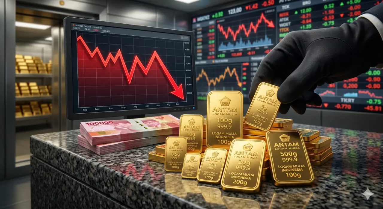 Anjlok Parah! Harga Emas Antam Hari Ini Merosot Rp 50.000 Per Gram, Saatnya Borong? - Portalmadura.com Anjlok Parah! Harga Emas Antam Hari Ini Merosot Rp 50.000 Per Gram, Saatnya Borong?