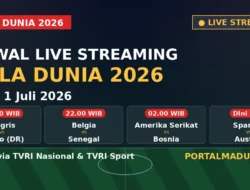 Jadwal & Live Streaming Piala Dunia 2026 Besok 1 Juli, Cek TVRI