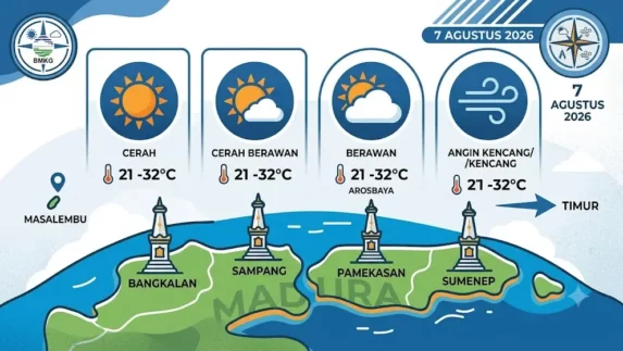 BMKG Juanda Rilis Prakiraan Cuaca Madura Hari Ini, Angin Kencang Hantam Wilayah Ini!