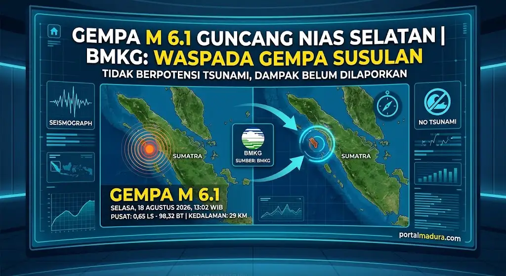 Gempa M 6,1 Guncang Nias Selatan Hari Ini, BMKG Minta Waspada Susulan!
