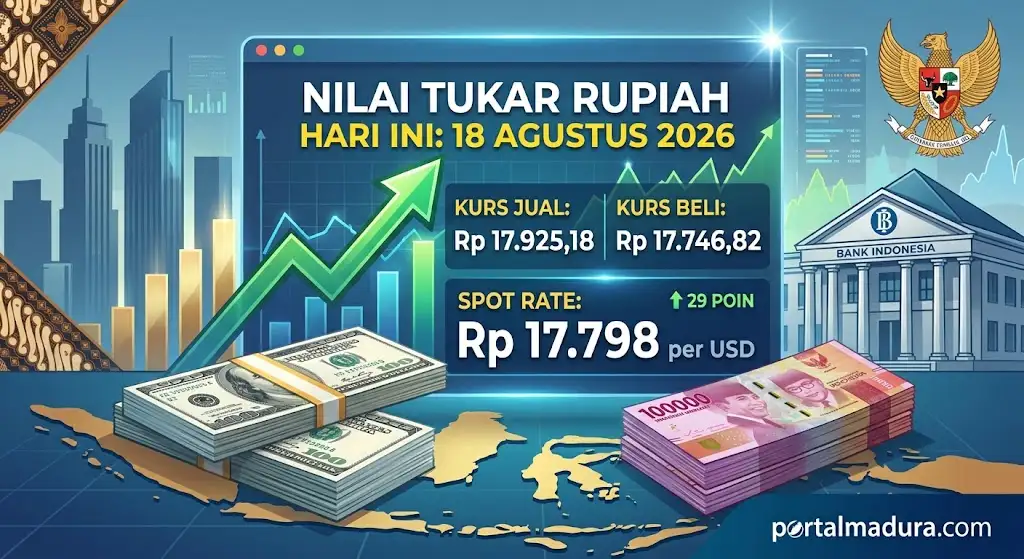 Nilai Tukar Rupiah Hari Ini 18 Agustus 2026 Dibuka Menguat ke Rp17.798 per Dolar AS, Cek Kurs Resminya