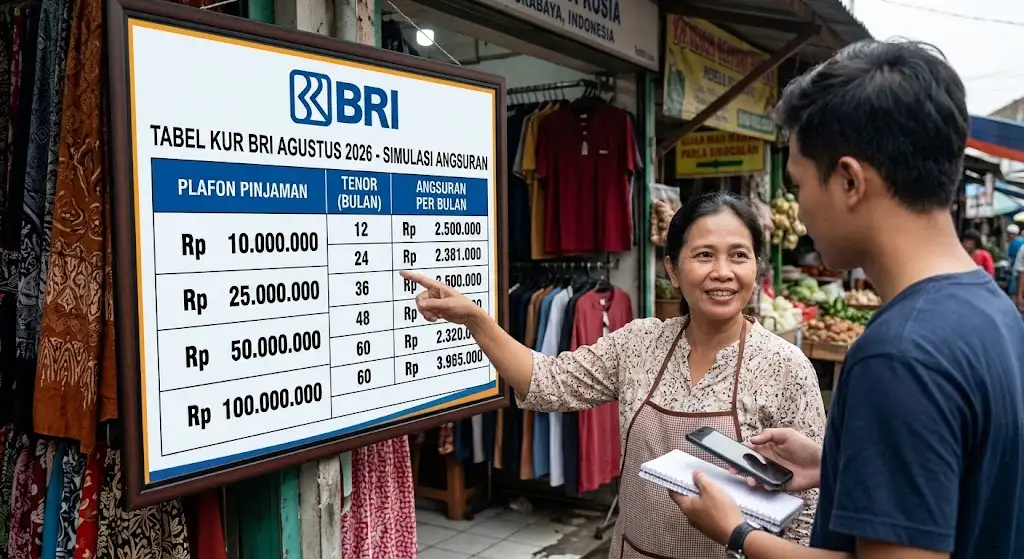 Tabel Angsuran KUR BRI Agustus 2026: Syarat Pengajuan dan Simulasi Cicilan Ringan Mulai Puluhan Ribu