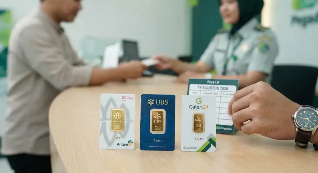 Update Harga Emas Antam, UBS, dan Galeri 24 di Pegadaian Hari Ini 14 Agustus 2026