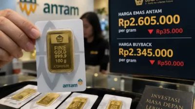 Harga Emas Antam Anjlok Rp35.000 Hari Ini, Nilai Buyback Ikut Merosot!
