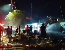 Kebakaran Hebat di Pabian Sumenep: Warung Nasi dan Bengkel Ludes, Uang Tunai Rp10 Juta Hangus