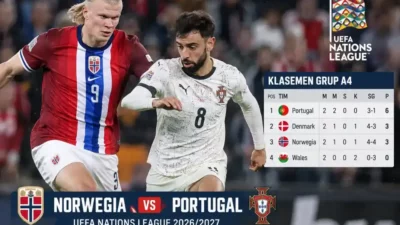 Portugal Kokoh di Puncak Klasemen UEFA Nations League Usai Taklukkan Norwegia 2-1