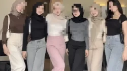 Video 5 Perempuan Berhijab di Media Sosial Viral, Gaya Busana Jadi Sorotan Warganet