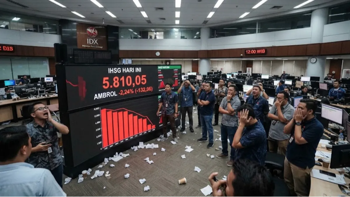 IHSG Hari Ini Anjlok Tajam 2,24% ke Level 5.810, Tekanan Jual Meluas di Sesi Pertama